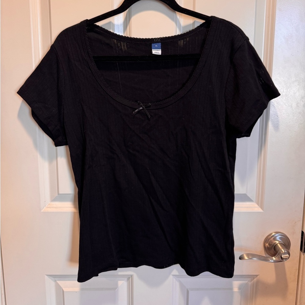 Old Navy Black and Green Ribbed Tops - Picture 4 of 6